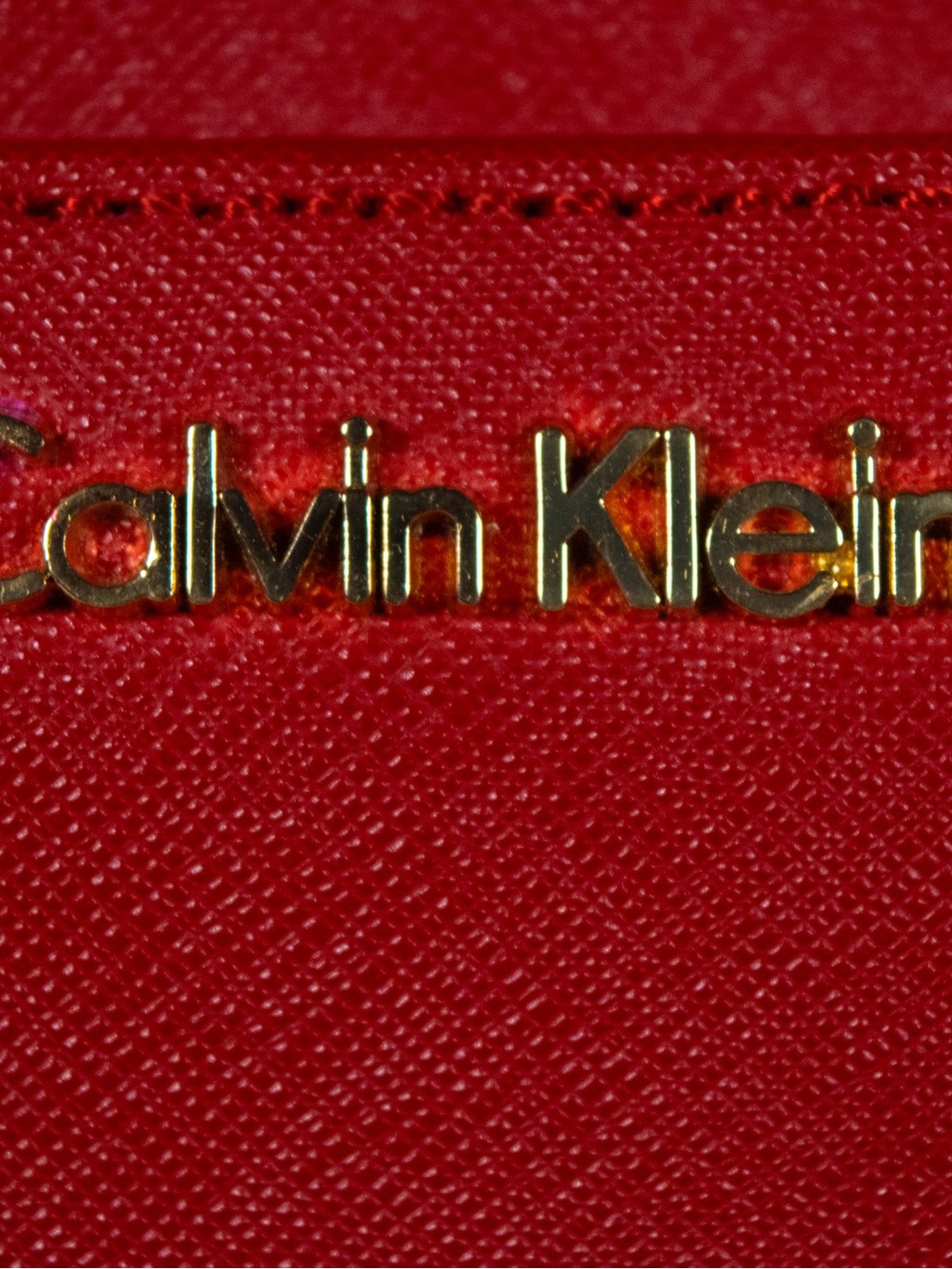 Calvin Klein Red Saffiano Shoulder Bag